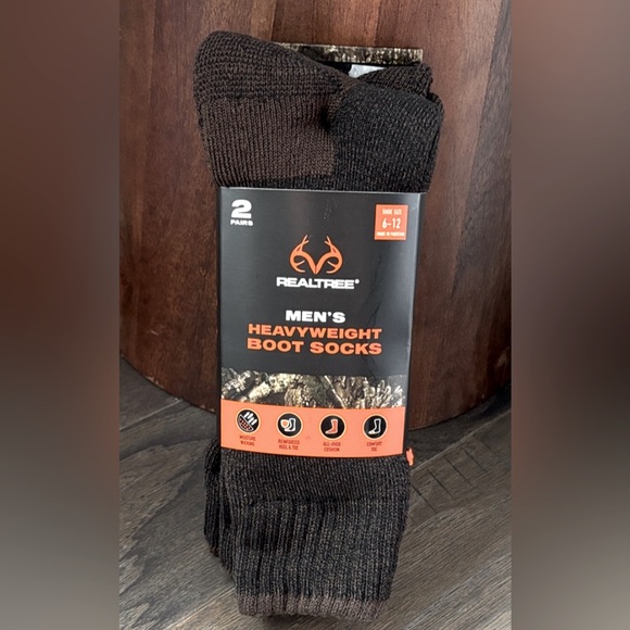 Realtree 2pk.Heavyweight boot socks,moisture, wick,reinforced heel/toe,cushioned - Picture 1 of 7